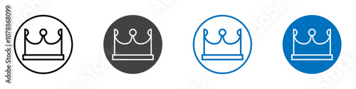 Crown icon Logo sign in thin line outline
