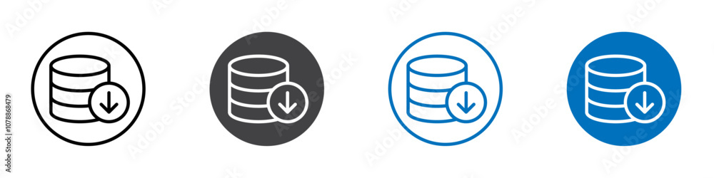 Database download icon Logo sign in thin line outline Database download icon Logo sign in thin line outline
