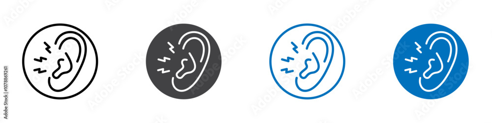 Earache icon Logo sign in thin line outline Earache icon Logo sign in thin line outline