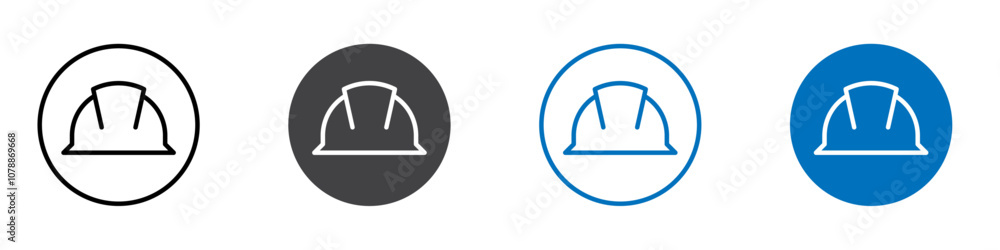 Engineer helmet icon Logo sign in thin line outline Engineer helmet icon Logo sign in thin line outline