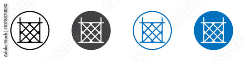 Fence icon Logo sign in thin line outline