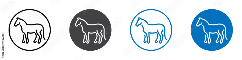 Fototapeta premium Horse icon Logo sign in thin line outline