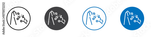 Landslide icon Logo sign in thin line outline
