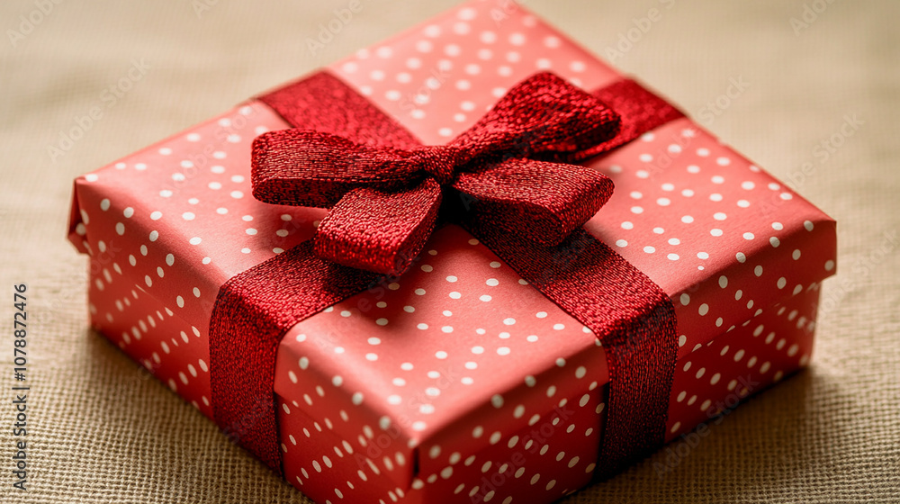 Obraz premium Red gift box background