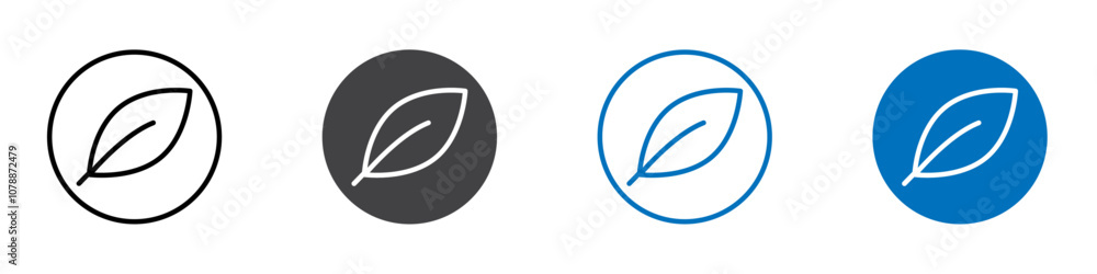 Leaf icon Logo sign in thin line outline Leaf icon Logo sign in thin line outline