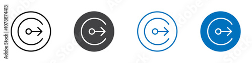 Outbound icon Logo sign in thin line outline