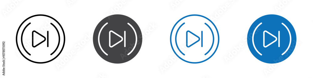 Play music icon Logo sign in thin line outline Play music icon Logo sign in thin line outline