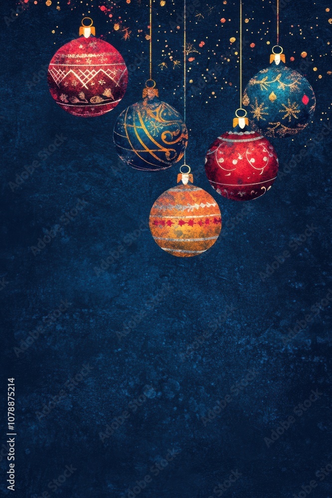 Fototapeta premium Design background template with copy space for text for Christmas New Year with decoration ornament.