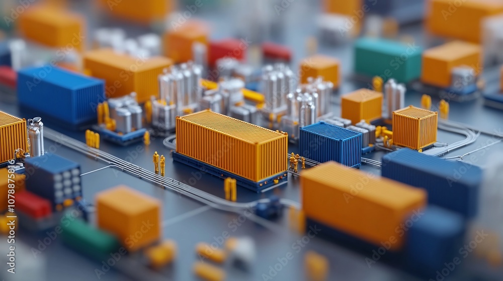 Obraz premium Organized Sourcing Network with Interconnected Suppliers and Logistics Visualization