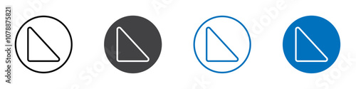 Right angle icon Logo sign in thin line outline