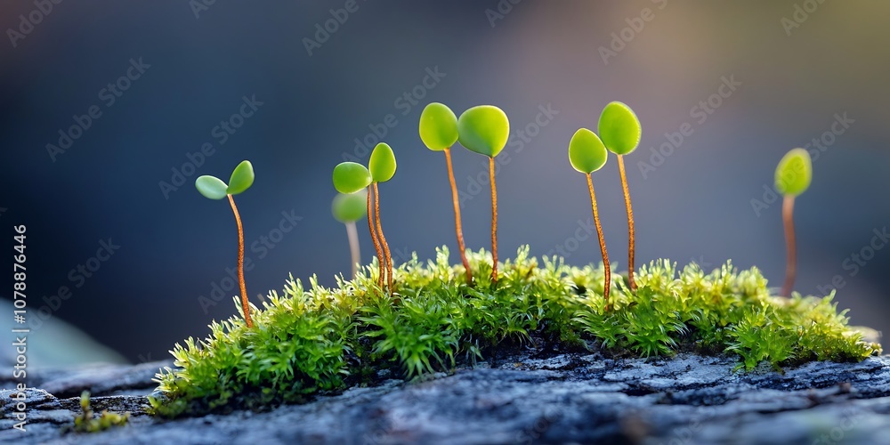 Close up of green moss on bark