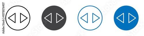 Scroll horizontal icon Logo sign in thin line outline