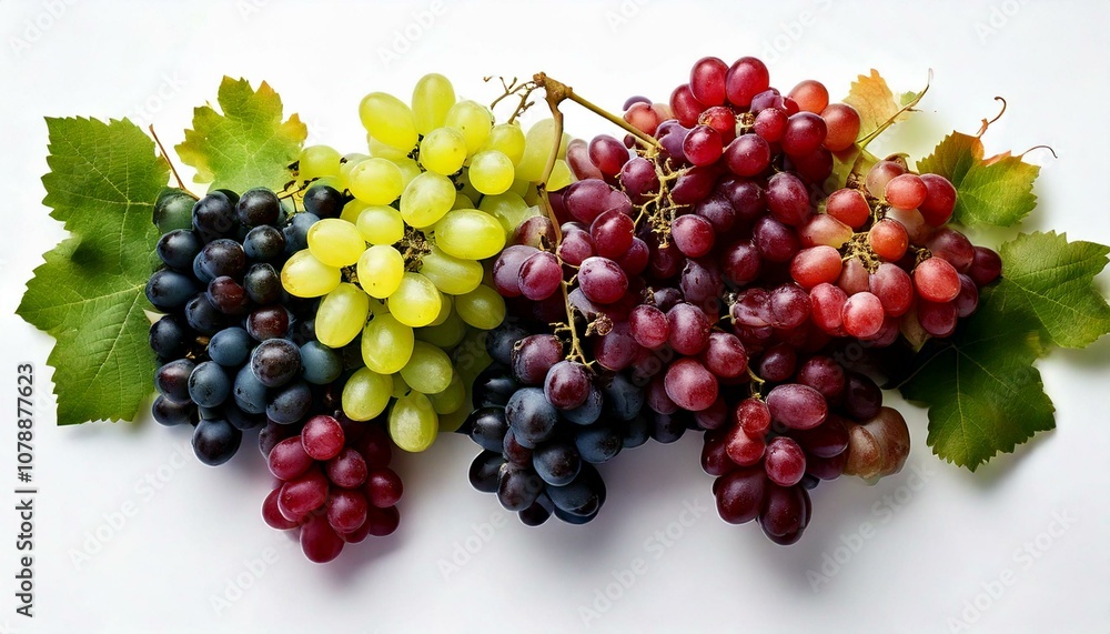 Freigestellte bunte Trauben – Vielfältiges Obst für kulinarische und Weinprojekte Freigestellte bunte Trauben – Vielfältiges Obst für kulinarische und Weinprojekte