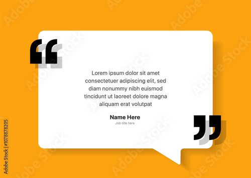 3D bubble testimonial banner, quote, infographic. Social media post template designs for quotes. Empty speech bubbles, quote bubbles and text box. Vector Illustration EPS10.