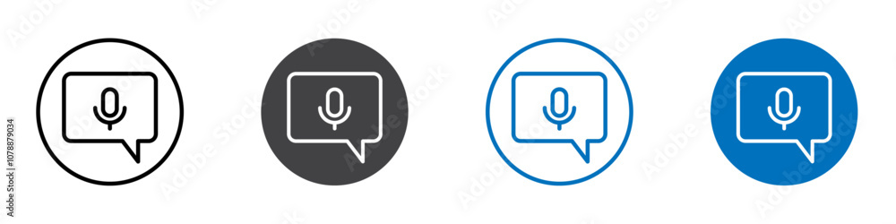 Voice message icon Logo sign in thin line outline Voice message icon Logo sign in thin line outline