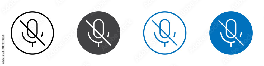 Voice off icon Logo sign in thin line outline Voice off icon Logo sign in thin line outline