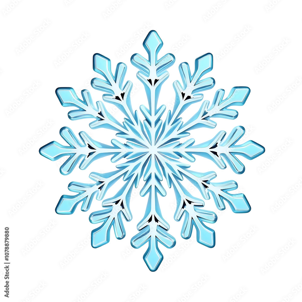 3D Crystal Blue Snowflake Illustration 3D Crystal Blue Snowflake Illustration