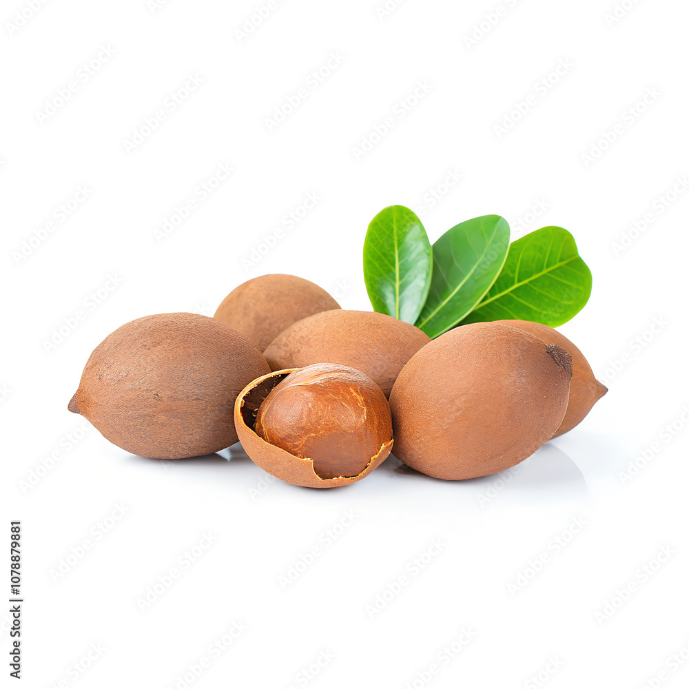 Tamarind fruits with green leaves isolated on white background.
Tamarind fruits with green leaves isolated on white background.