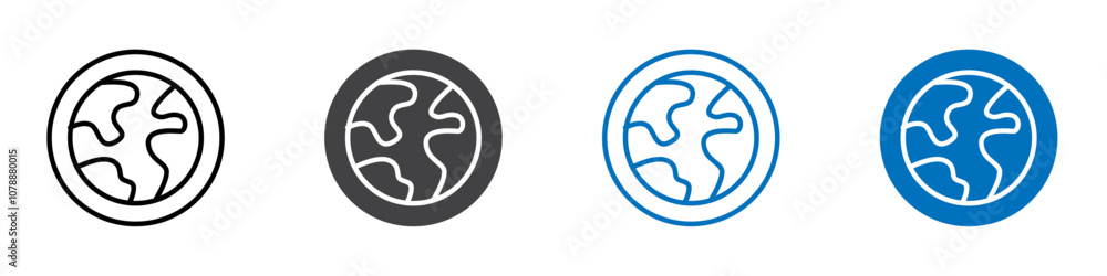 World icon Logo sign in thin line outline World icon Logo sign in thin line outline