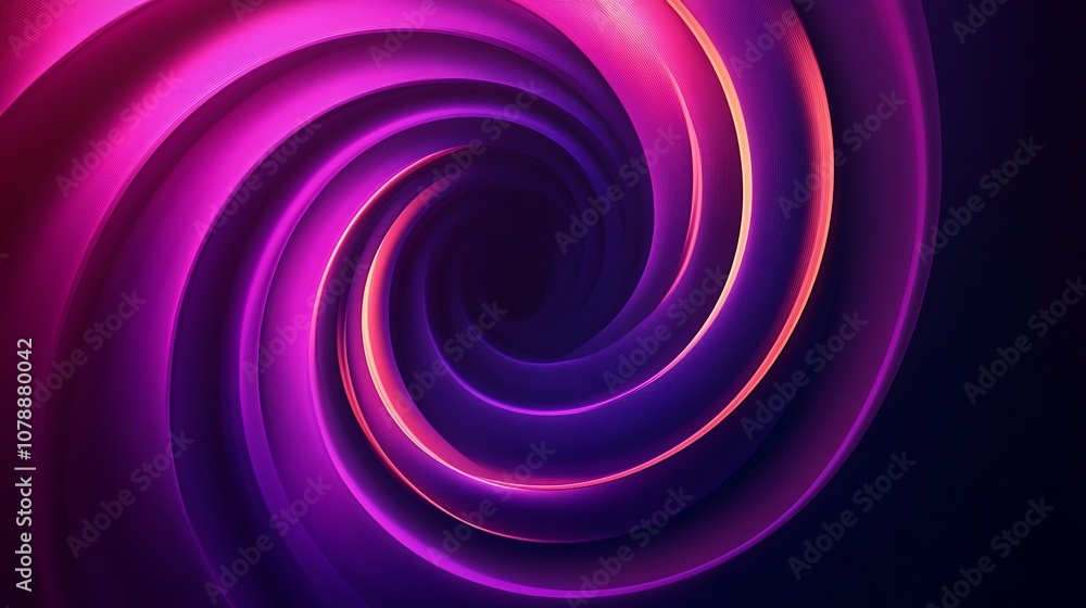 Abstract glowing spiral with smooth wave motion on a dark, subtle background Abstract glowing spiral with smooth wave motion on a dark, subtle background
