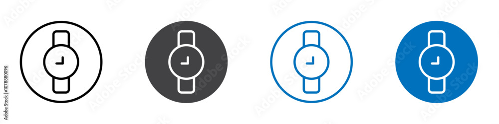 Wristwatch icon Logo sign in thin line outline Wristwatch icon Logo sign in thin line outline