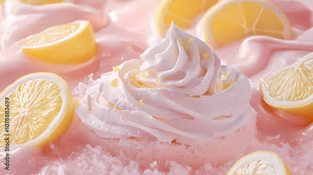 Fotografia con detalle de pastel de crema de limon con merengue. Pastel. Illustration Fotografia con detalle de pastel de crema de limon con merengue. Pastel. Illustration