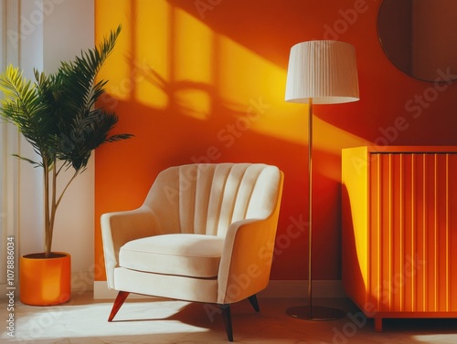 Obraz na płótnie Contemporary Living Room with Modern Furniture w salonie