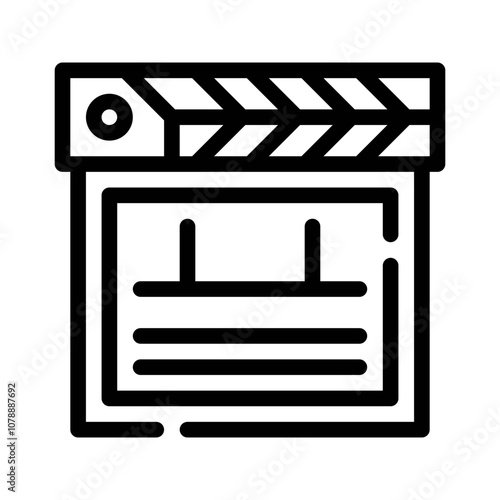 clapperboard line icon