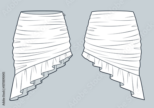 фотографія Mini Skirt technical fashion illustration