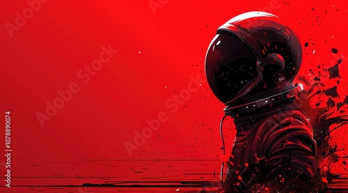 Wallpaper Mural futuristic astronaut potrait in space suit with black helmet  Torontodigital.ca