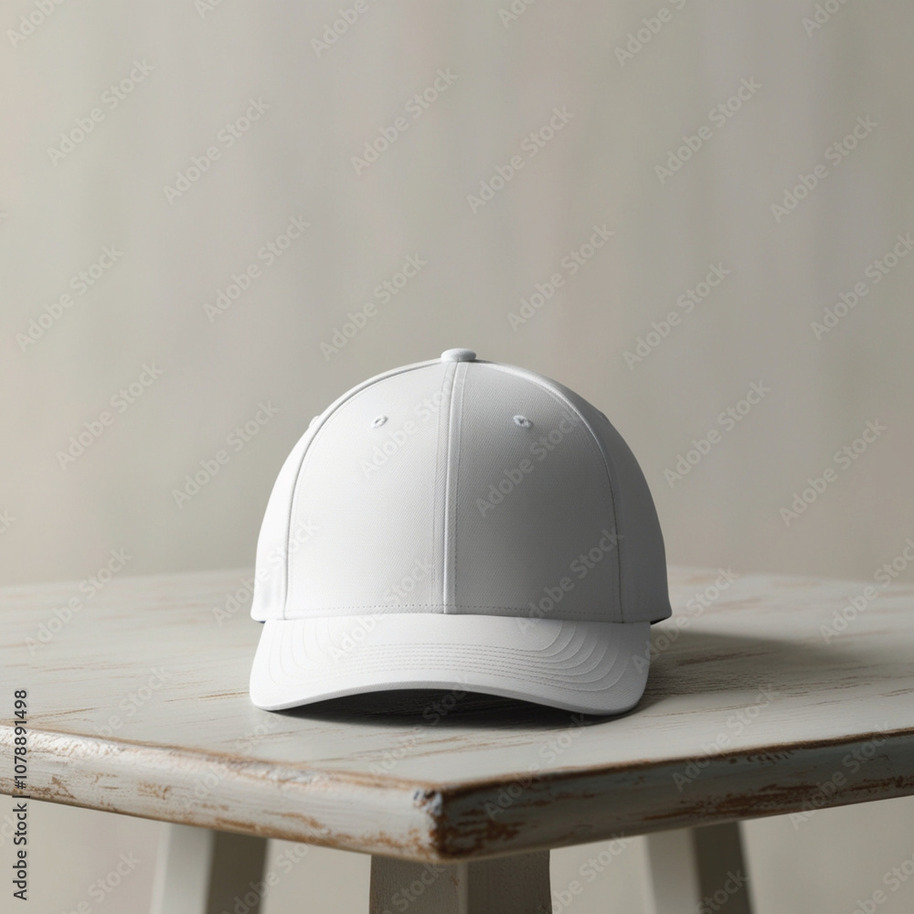 mockups of hats, thermos bottles, attractive colors accompanied by a clean table background mockups of hats, thermos bottles, attractive colors accompanied by a clean table background