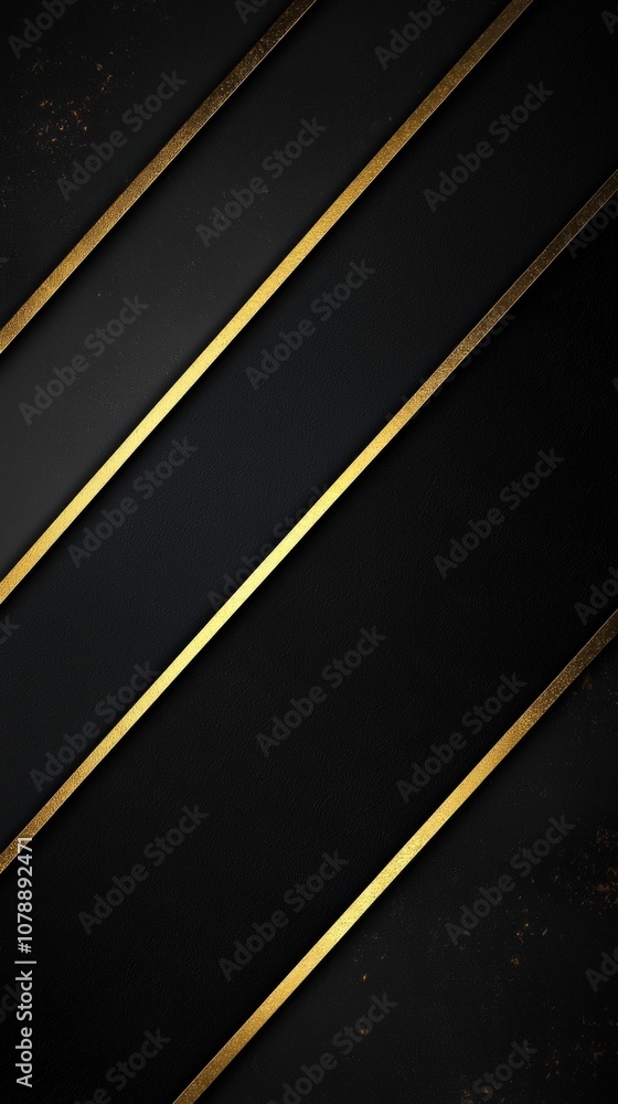 A black and gold striped background with a gold stripe on the left side