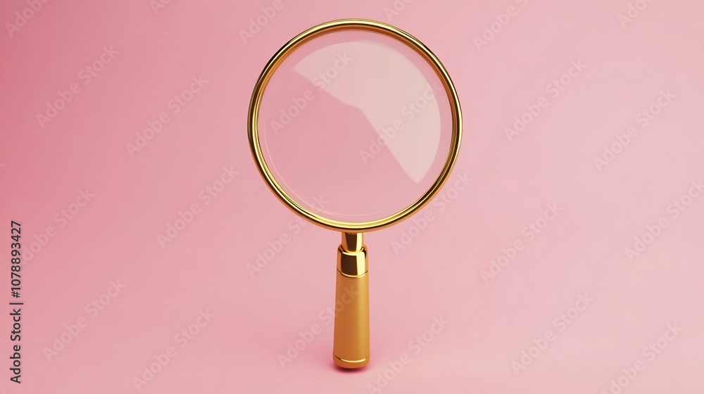 Magnifying Glass Icon on Empty Background for Search Concept and Analysis in 3D Magnifying Glass Icon on Empty Background for Search Concept and Analysis in 3D