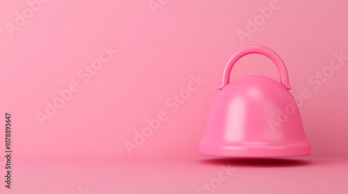 Bright Pink Notification Bell Icon with Plenty of Copy Space for Graphic or Digital Design Purposes