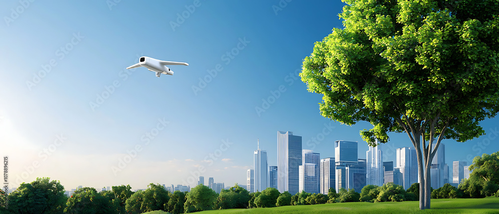 Innovative urban infrastructure building a sustainable smart city with expansive green spaces Innovative urban infrastructure building a sustainable smart city with expansive green spaces