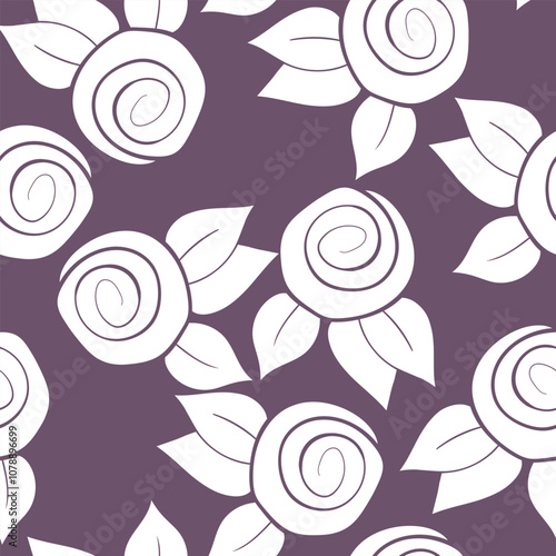 Seamless floral pattern based on traditional folk art ornaments. Colorful flowers on color background. Scandinavian style. Sweden nordic style. Vector illustration. Simple minimalistic pattern