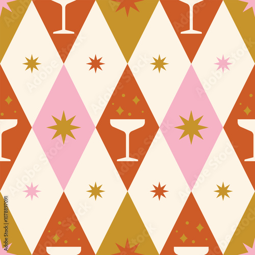 Retro style christmas seamless pattern.