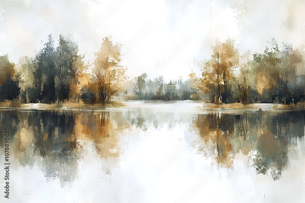 Fototapeta premium Oil painting landscape , sunset summer forest, beautiful river. 