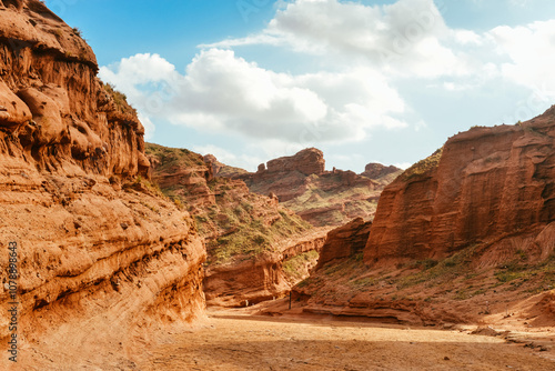 Aksu Wensu Grand Canyon National Geopark autumn natural scenery in Aksu, Xinjiang.
 photo