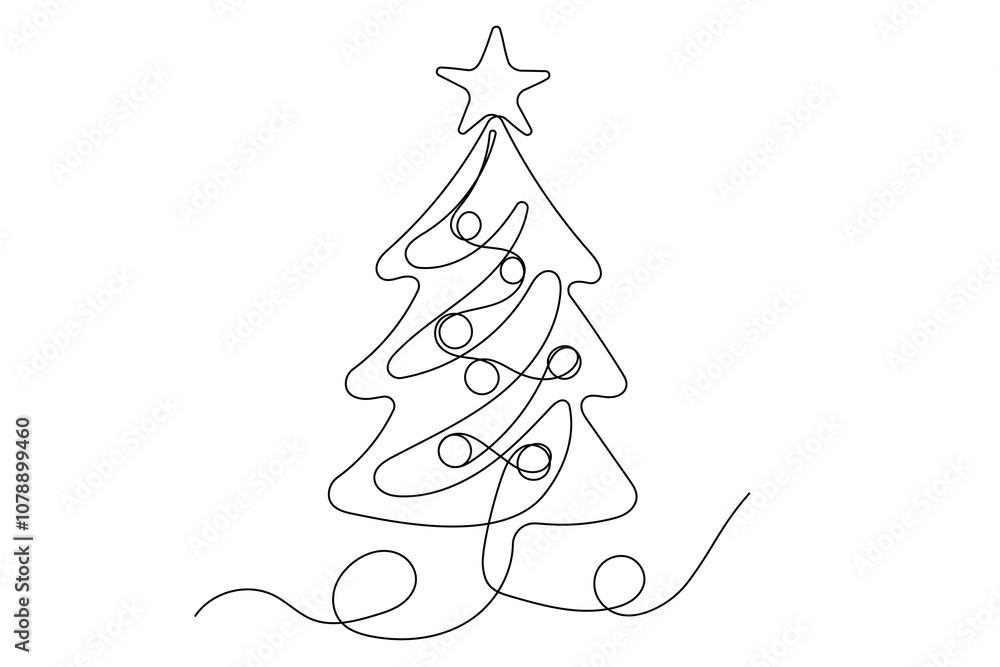 Line Art Christmas Tree Contour Drawn Element. Thin Stroke Editable vector. Christmas or New Year Ornament Line Decoration Symbol. Winter Symbol Line Art Banner Outline Design. Winter Holiday Theme Line Art Christmas Tree Contour Drawn Element. Thin Stroke Editable vector. Christmas or New Year Ornament Line Decoration Symbol. Winter Symbol Line Art Banner Outline Design. Winter Holiday Theme
