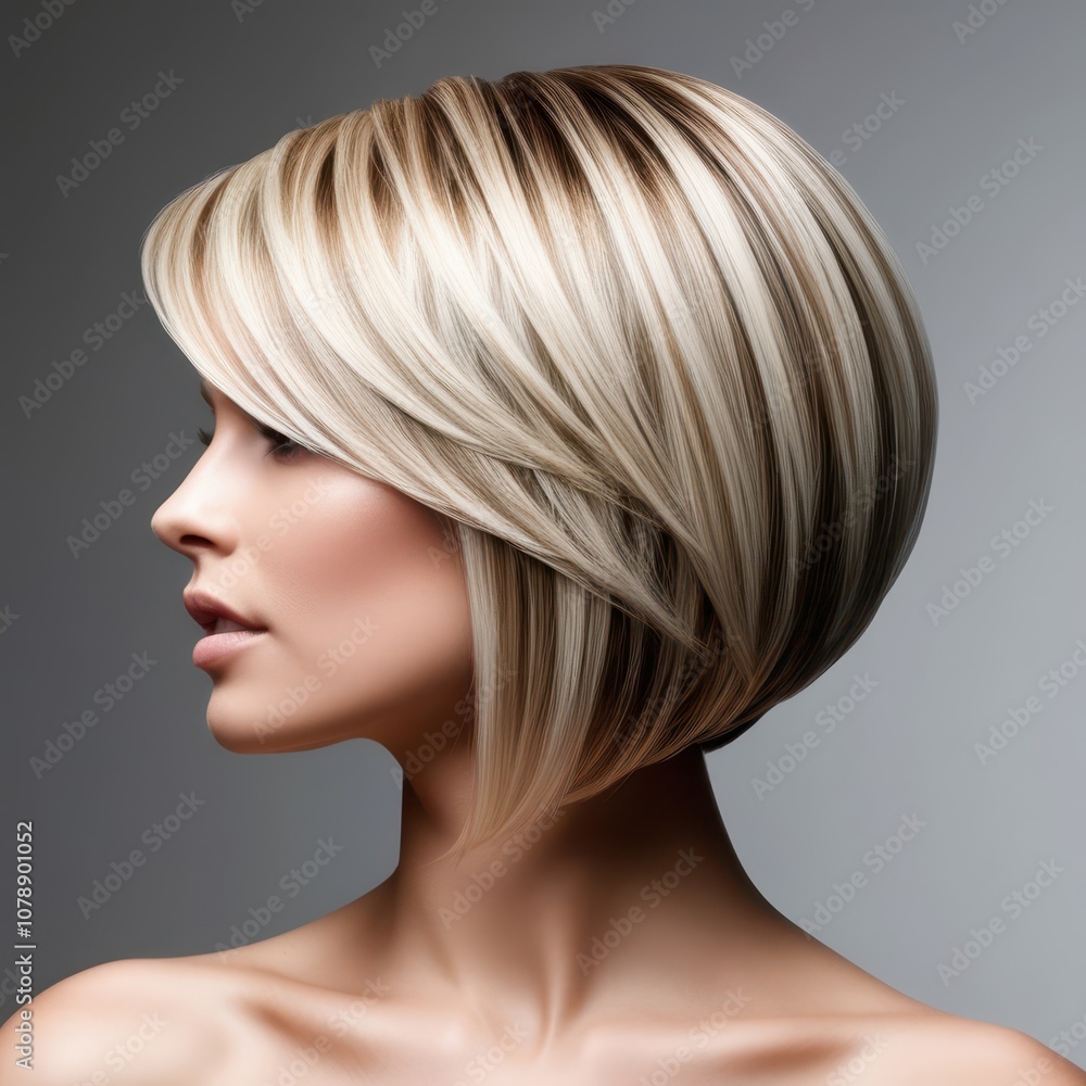 Blonde woman with short hairstyle. Portrait of a beautiful girl with blonde hair. Blonde woman with short hairstyle. Portrait of a beautiful girl with blonde hair.