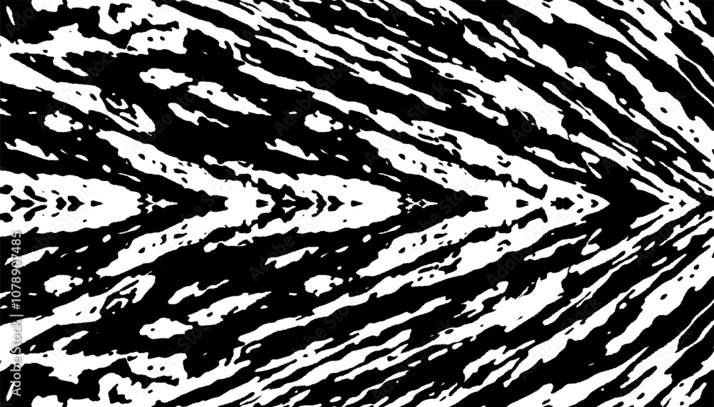 Grunge sharp safari arrows shape pattern. Black isolated on white background. Modern and sporty design element. Vector Format Illustration 