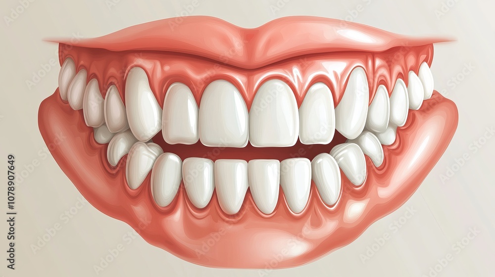 White, Clean, and Strong Teeth with Fluoride: Preventing Tooth Decay – Realistic Vector Illustration White, Clean, and Strong Teeth with Fluoride: Preventing Tooth Decay – Realistic Vector Illustration