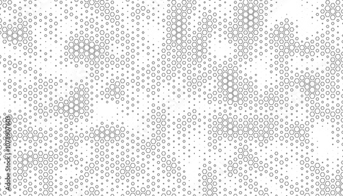 Black and white abstract hexagon pattern. Modern technology background texture. Vector Format Illustration 