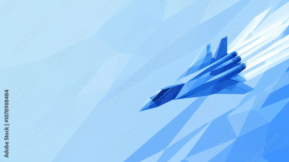 Abstract Blue Jet in Motion with Geometric Shapes Representing Speed, Technology, and Aviation Dynamic Art Background for Creative Projects Abstract Blue Jet in Motion with Geometric Shapes Representing Speed, Technology, and Aviation Dynamic Art Background for Creative Projects