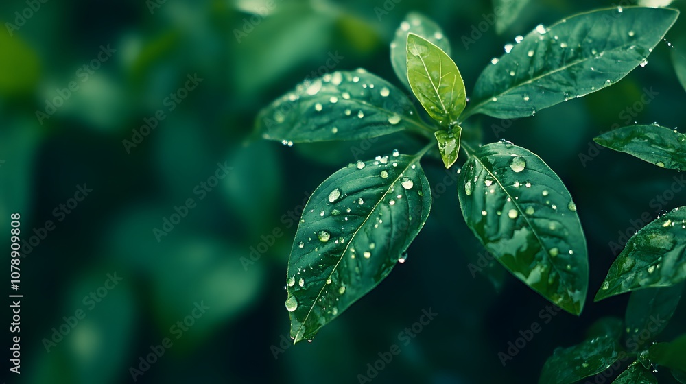 A macro image of fresh basil leaves with tiny water droplets, showing the vibrant green color and natural texture of each leaf. Cinematic Scene, 4k resolution, cinematic scene A macro image of fresh basil leaves with tiny water droplets, showing the vibrant green color and natural texture of each leaf. Cinematic Scene, 4k resolution, cinematic scene