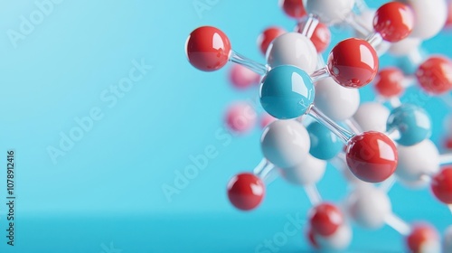 Closeup of molecular models used in nanotechnology to develop renewable energy solutions