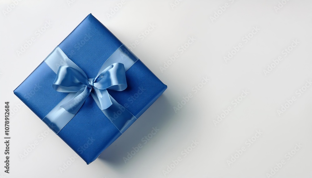 Blue gift box on white background. Blue gift box on white background.