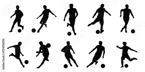 Wallpaper Mural A set of vector silhouette set of football, soccer players, football players Torontodigital.ca