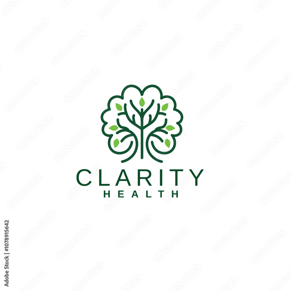 Minimal Brain tree roots medical logo design Minimal Brain tree roots medical logo design